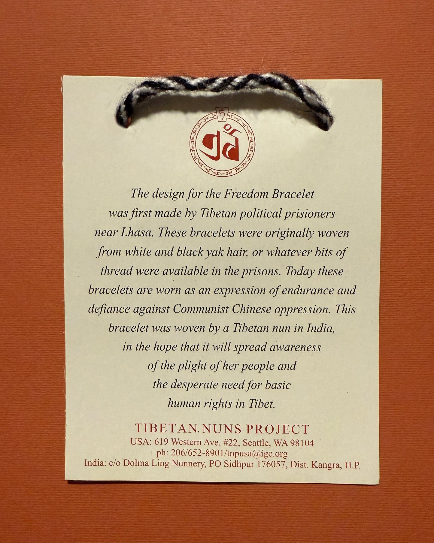 Freedom 'Rangzen' Bracelet Handwoven by Tibetan Nuns