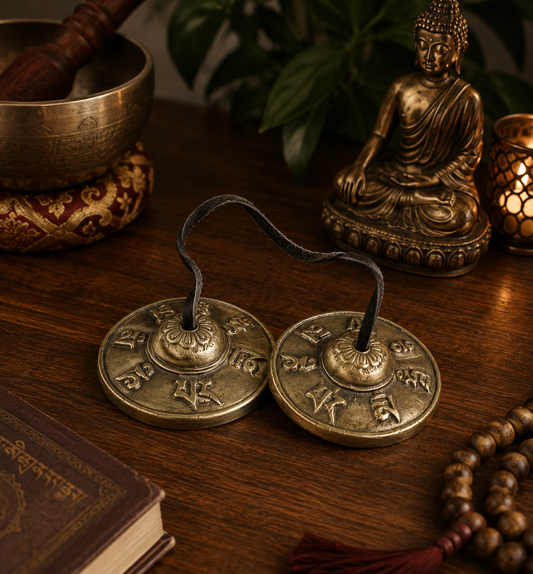Tingsha Meditation Bells - Auspicious Symbols