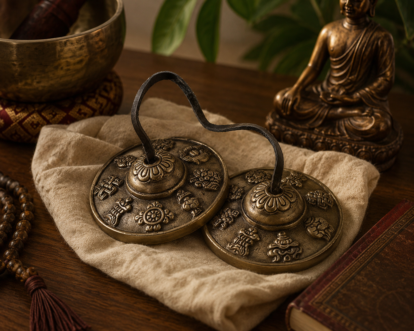 Tingsha Meditation Bells - Auspicious Symbols